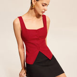 Moda Lusitana - Top de Colete com Detalhes Elegantes