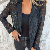 Lena | Blazer de renda transparente com estrutura elegante