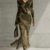 Maria - Vestido Tricot 'Camo Chic' Decote V