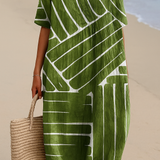 Eira - Vestido Verde com Padrão Geométrico