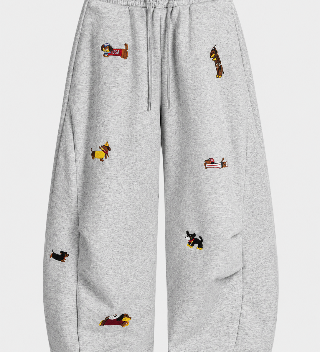 Embroidered Puppy Sweatpants