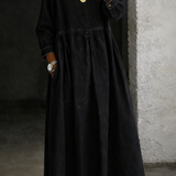Moda Lusitana - Vestido de ganga com gola Peter Pan