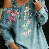 Moda Lusitana - Top de ganga de ombros descobertos