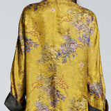 Moda Lusitana - Casaco de Seda Floral Chinês com Gola Alta