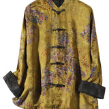 Moda Lusitana - Casaco de Seda Floral Chinês com Gola Alta