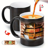 Caneca Estante dos Livros com Efeito dos Calor 3D
