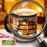 Caneca Estante dos Livros com Efeito dos Calor 3D