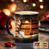 Caneca Estante dos Livros com Efeito dos Calor 3D