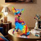 Candeeiro de Mesa Chihuahua em Resina Vibrante
