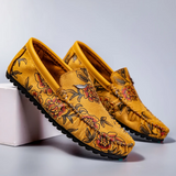 Mocassins em pele floral