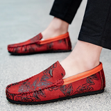 Mocassins em pele floral