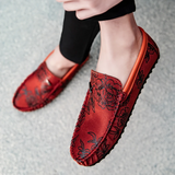 Mocassins em pele floral