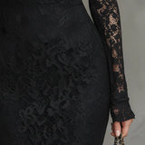 Veronika | Vestido Maximal de Renda Preta