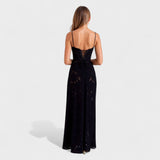 Vestido maxi em renda floral