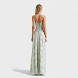 Vestido maxi em renda floral