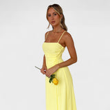 Vestido maxi amarelo