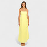 Vestido maxi amarelo