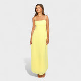 Vestido maxi amarelo
