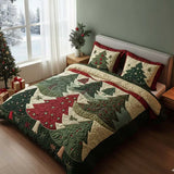 Conjunto de Roupa de Cama Acolchoada de 3 Peças Floresta da alegria