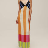 Paloma – Vestido longo listrado colorido