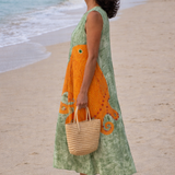 Moda Lusitana - Vestido Midi Sem Mangas Estilo Oceânico