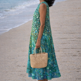 Moda Lusitana - Vestido Midi Estampado Oceânico
