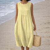 Moda Lusitana - Vestido Midi Sem Mangas