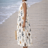 Moda Lusitana - Vestido Midi Estampado de Gatos