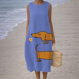 Moda Lusitana - Vestido Midi com Estampa Divertida