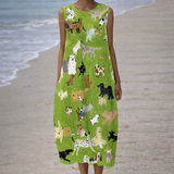 Moda Lusitana - Vestido Midi Estampado Artístico