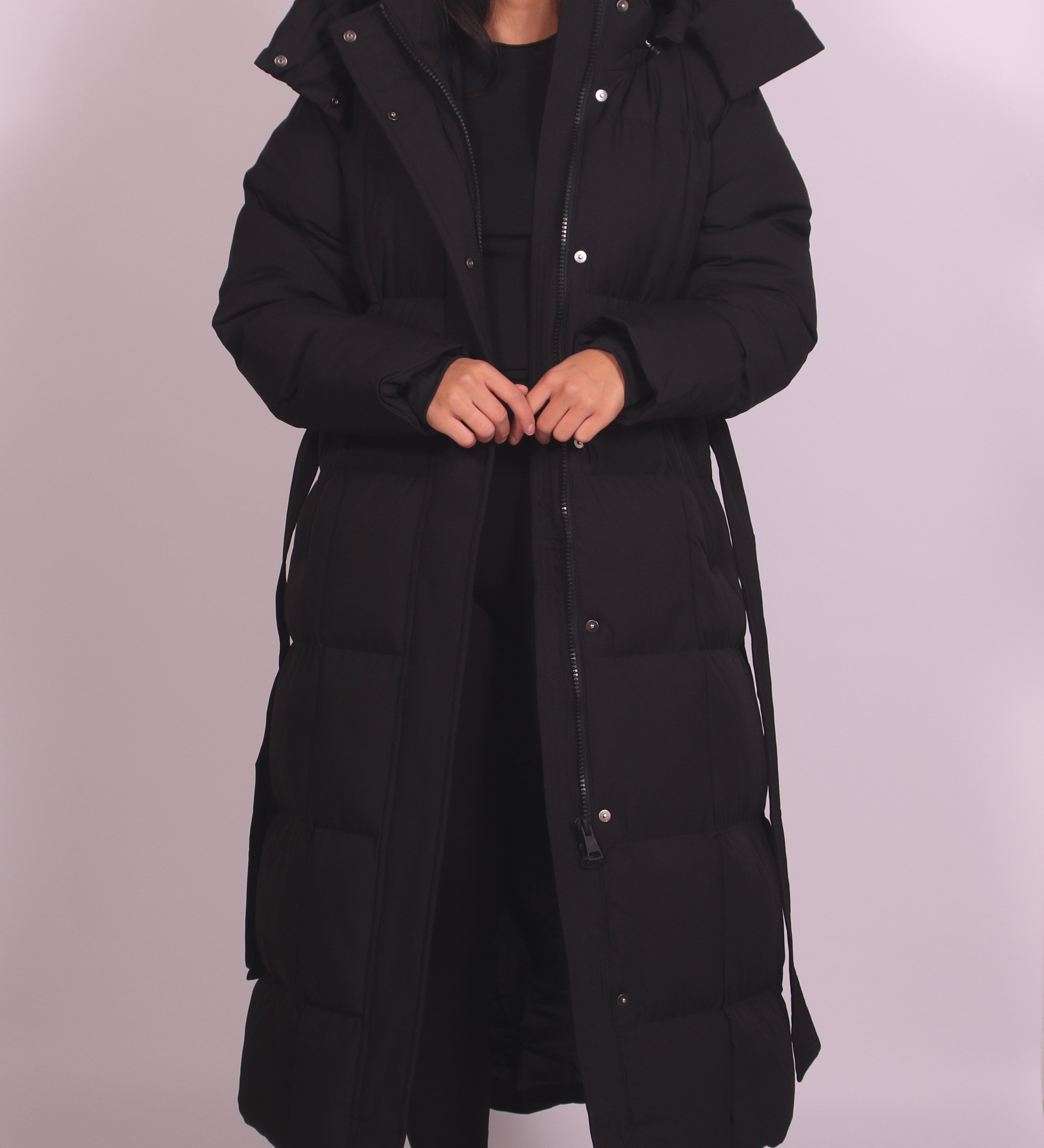 Long Padded Winter Coat with Cozy Warmth