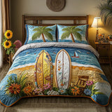 Conjunto de Roupa de Cama Acolchoada de 3 Peças Brisa da Ilha