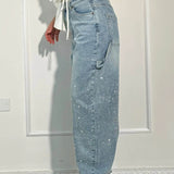 Jeans brilhantes, casuais e confortáveis