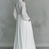 Moda Lusitana - Vestido Longo Branco Elegante