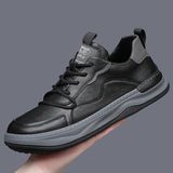 Sapatos de couro de sola alta