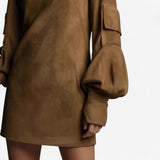 Tania™ Vestido curto de gola alta