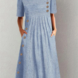 Moda Lusitana - Vestido Midi Rayado