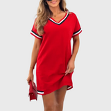 Victoria - Vestido feminino com mangas curtas