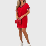 Victoria - Vestido feminino com mangas curtas