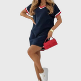 Victoria - Vestido feminino com mangas curtas