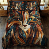 Conjunto de Roupa de Cama Acolchoada de 3 Peças Ronronos e Manchas