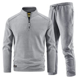 Conjunto elegante de camisola com fecho para homem
