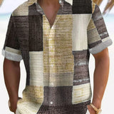 Camisa elegante em patchwork