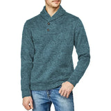 Elegante camisola de gola alta com botões