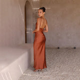 Rosa Elena™ | Vestido longo de cetim