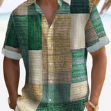 Camisa elegante em patchwork