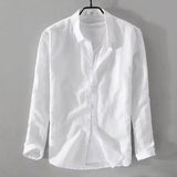 Camisa casual de algodão e linho