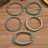 Conjunto de pulseiras turquesa em estilo boémio
