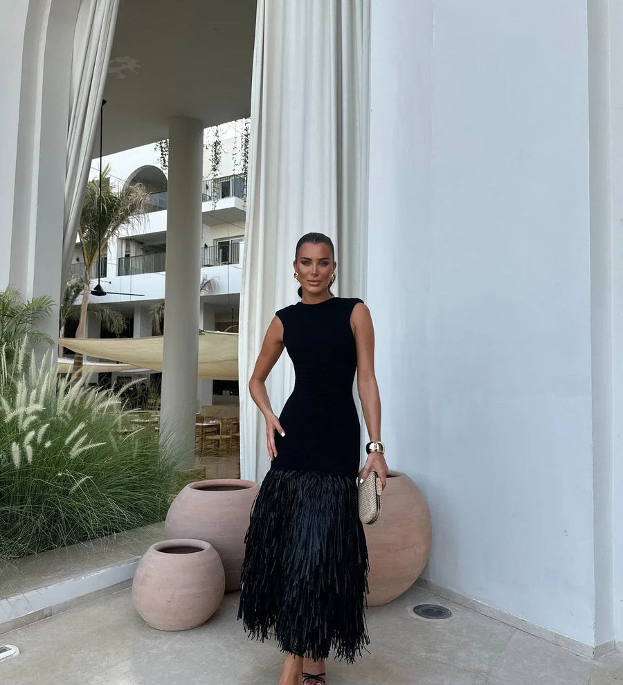 Ana | Vestido longo com franjas