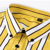Givalli - Camisa casual às riscas para homem